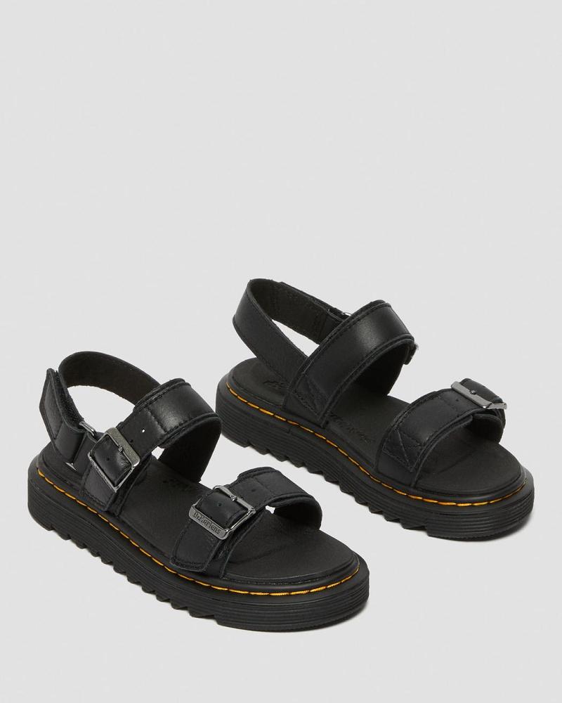 Dr Martens Junior Kyle Leren Sandalen Kinderen Zwart | NL 105SGL